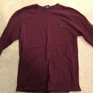 Maroon long sleeve Ralph Lauren polo t shirt